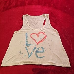 Miss Me Graphic Tank Top with Love Design size M